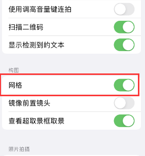 监利苹果手机维修网点分享iPhone如何开启九宫格构图功能 