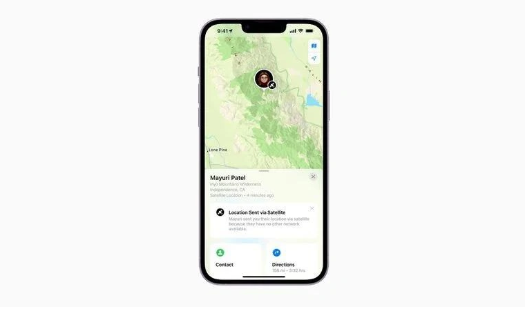 监利苹果14维修分享iPhone14系列中 FindMy功能通过卫星分享位置方法教程 